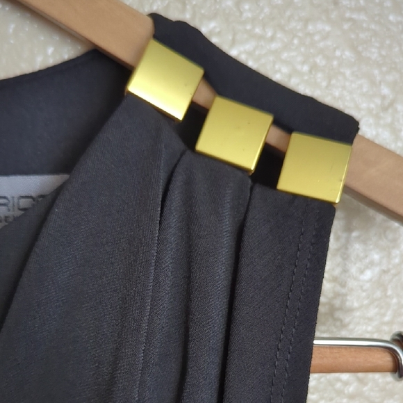 Donna Ricco LBD Gold Shoulder Accent, Sleeveless, Flattering Top Layer - Picture 6 of 12